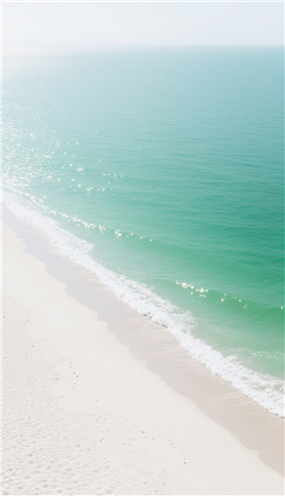 夏日平静大海沙滩海边风光摄影图片